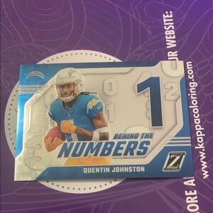 Panini Blue and White 'Behind the Numbers' Card QUENTIN JOHNSON LA CHARGERS